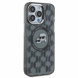 Karl Lagerfeld IML Monogram Karl & Choupette Head MagSafe iPhone 15 Pro Ümbris - must