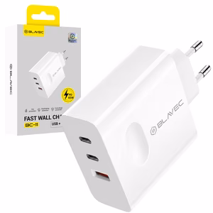 Blavec сетевое зарядное устройство BC-11 GaN - USB + 2xType C - QC PD 65W 3A (TCBC11G-U2CW653A) белое