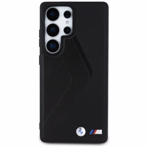 BMW Leather Oversized Stripes MagSafe ümbris jaoks Samsung Galaxy S25 Ultra - must