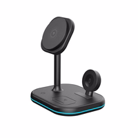 Tech-Protect QI15W-A27 3-in-1 Induktiivne Laadija koos MagSafe Alus jaoks Smartphone / Apple Watch / AirPods - must