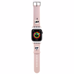 KARL LAGERFELD RIHM KLAWMSLKCNP APPLE WATCH 38/40/41MM ROOSA/ROOSA RIHM 3D RUBBER KARL&CHOUPETTE HEADS