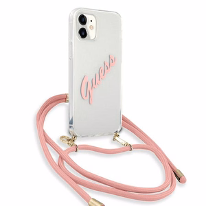 Guess GUHCP12SCRTVSPI iPhone 12 mini 5.4" розовый/розовый жёсткий чехол Script Vintage