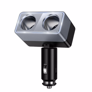 Nutikas dual sigaretisüütaja Autolaadija Hoco 2 lighter pordid max 240W/24V Z65 must