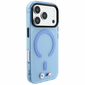BMW M IML Frosted Metal Logo & Trims MagSafe ümbris mudelile iPhone 17 Pro Max / 18 Pro Max – sinine