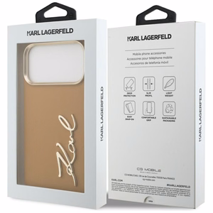Karl Lagerfeld Karl Script Logo Ümbris jaoks iPhone 17 Pro Max - Brown