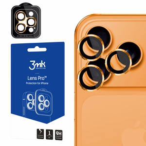 3mk Lens Protection Pro закалённое стекло для iPhone 17 Pro / 17 Pro Max - оранжевое