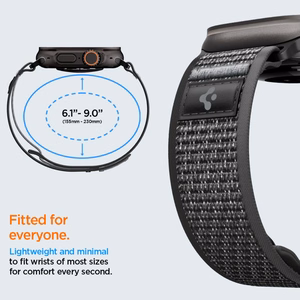 Spigen Athlex Air 2 Strap for Apple Watch 44/45/46/49mm - Black and Gray