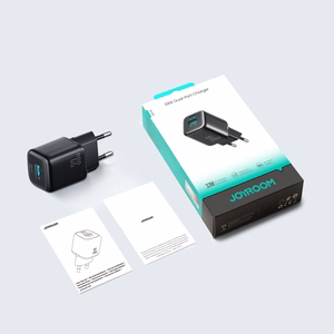Joyroom JR-TG7 33W USB-A + USB-C seinalaadija 60W USB-C - USB-C 1m kaabliga must