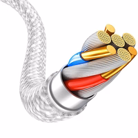 Blavec Kaabel Candy punutud - C-tüüpi C - PD 60W 3A 2 meetrit Apple CarPlay/Android Auto (CCA-CC3W20) valge