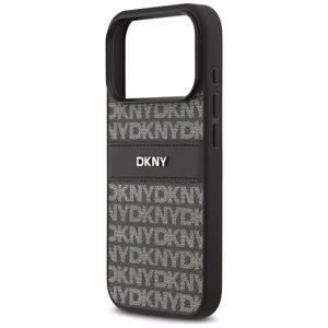 DKNY Repeat Texture Pattern with Tonal Stripe iPhone 17 Pro Ümbris - must
