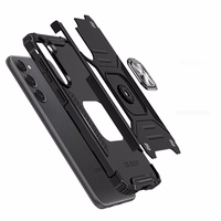 Wozinsky Ring Armor ümbris jaoks Samsung Galaxy S23+ armored cover magnetic holder ring must
