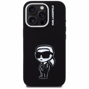 Чехол Karl Lagerfeld Silicone Karl Sketch MagSafe для iPhone 16 Pro чёрный