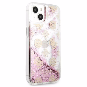 Guess GUHCP13SLGPEPI iPhone 13 mini 5.4" pink/pink hardcase Peony Liquid Glitter