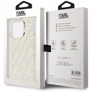 Karl Lagerfeld IML Fullover Logo ümbris jaoks iPhone 15 Pro - kuldne