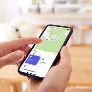 SBS Track My Circle locator compatible with Apple Find My set of 4 - white