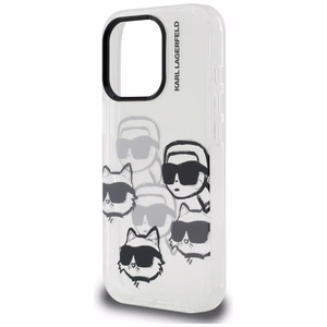 Karl Lagerfeld IML Multi K&C Head Pattern Ümbris jaoks iPhone 16 Pro Max - Läbipaistev