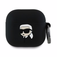 Karl Lagerfeld Silicone Karl Head 3D Ümbris jaoks AirPods 4 - must