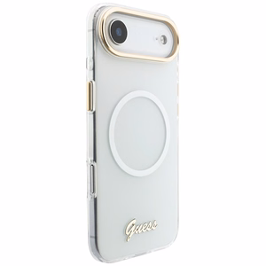 Guess IML Gradient Script Metal MagSafe Ümbris for iPhone Air - valge