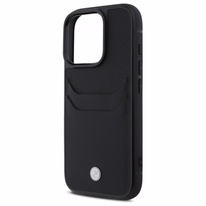 BMW Sign Leather Cardslot Ümbris jaoks iPhone 16 Pro Max - must