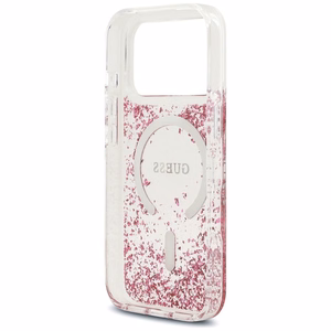 GUESS ümbris jaoks IPHONE 17 Pro compatible with MagSafe GUHMP17LRGRGEP (Resin Bottom Glitter) roosa