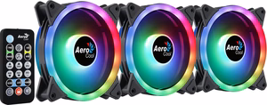 Aerocool DUO12PRO komplekt 3x ventilaator 12 cm ARGB LED Dual Ring vibratsioonikindel 6 viiku must