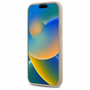 DKNY Quilted Stack Logo iPhone 15 Plus Ümbris - Beige