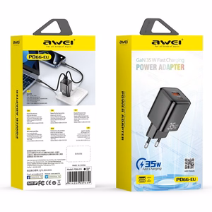 Charger Awei PD66-EU 35W GaN USB-A/USB-C white