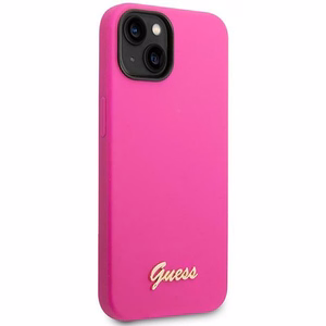 Guess GUHCP14SSLSMF iPhone 14 6.1" fuchsia/fuschia hard ümbris Silicone Vintage kuldne Logo