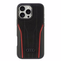 Audi Genuine Leather MagSafe iPhone 16 Pro Max 6.9" must-punane hardcase AU-TPUPCMIP16PM-R8/D3-RD