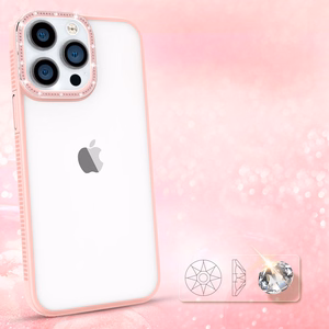 Kingxbar Sparkle seeria ümbris iPhone 13 Pro kristallidega tagakate roosa