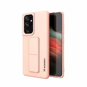 Wozinsky Kickstand Case silikoonümbris alusega Samsung Galaxy S21 Ultra 5G roosa