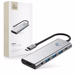 Tech-Protect HB04 HUB Adapter 9in1 USB-C + USB2.0 + USB3.0 + HDMI 4K 60Hz + SD / TF + PD100W + AV3.5 - hall