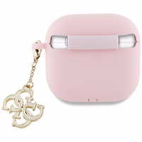 Guess AirPods 4 cover Silicone 4G Charm ümbris - roosa