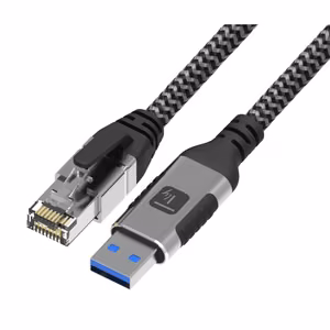 Techly ICOC U3A-RJ45-010 võrgukaabel Must, Hõbedane 1 m Cat6 F/UTP (FTP)