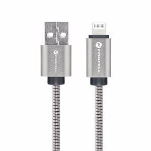 Kaabel USB A to Lightning Forcell F-Energy 2,4A 12W Metal 1 m C236 hõbedane