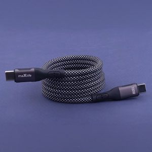 Maxlife MXUC-11 magnetkaabel USB-C - USB-C 1,0 m 100W must nailon
