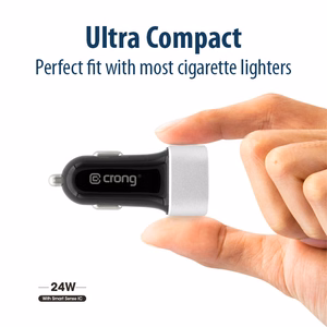 Crong Power 24 W autolaadija 2 USB-A pordiga, 2.4 A, alumiiniumist