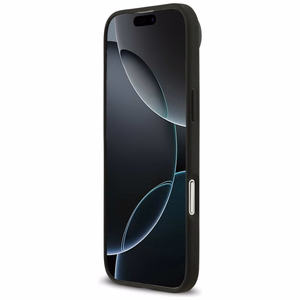 Guess Grained Flowers Classic Logo MagSafe ümbris jaoks iPhone Air - must