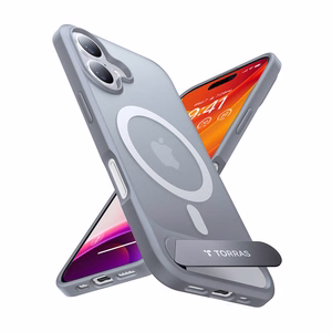 Чехол Torras Pstand Series для iPhone 16 Plus (Titanium серый)
