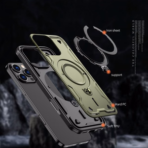 Hybrid Armor Trendy Ümbris with MagSafe jaoks iPhone 16 Pro Max - Roheline