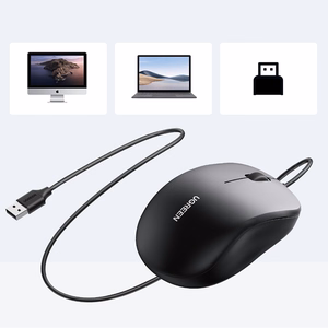Ugreen wired optical mouse - black