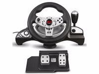 NanoRS RS700 Gaming Controller must, hõbedane USB Steering wheel Analogue / Digital Android, PC, PlayStation 4, Playstation 3, Xbox One.