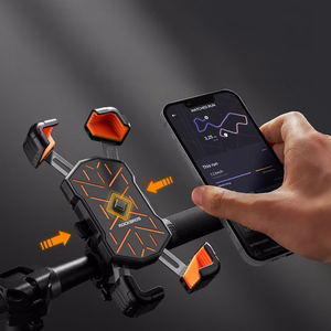Rockbros HW-117 klambriga telefonihoidik jalgratta juhtrauale – must ja oranž
