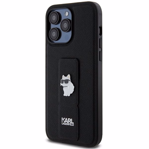 Karl Lagerfeld Gripstand Saffiano Choupette Pins чехол для iPhone 13 Pro / 13 - чёрный