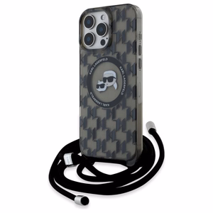 Karl Lagerfeld IML Crossbody Monogram Karl & Choupette Head MagSafe Ümbris jaoks iPhone 16 Pro Max - must