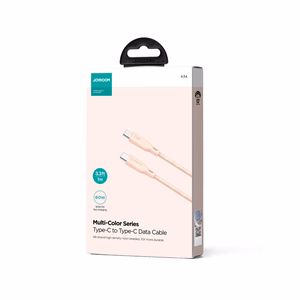 Joyroom Multi-Color Series S-A34 USB-C / USB-C PD 60W 1m Kaabel - roosa