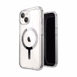 Speck GemShell Grip MagSafe ümbris seadmele iPhone 17e / 16e / 15 / 14 / 13, läbipaistev, kroomviimistlusega