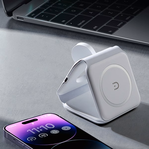 Dudao A11N 15W 3 в 1 индуктивное зарядное устройство - белый + кабель USB-C USB-C