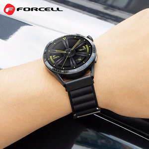 Strap to Samsung Galaxy Watch Forcell F-Design FS05 polyester fiber buckle 20 mm must