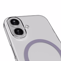 Puro Lite Mag TPU+PC Ümbris Compatible with MagSafe jaoks iPhone 17 - Läbipaistev with Roosa Ring